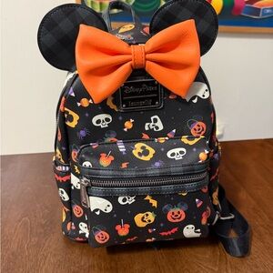 Loungefly Disney Halloween Kids Backpack with Orange Bow